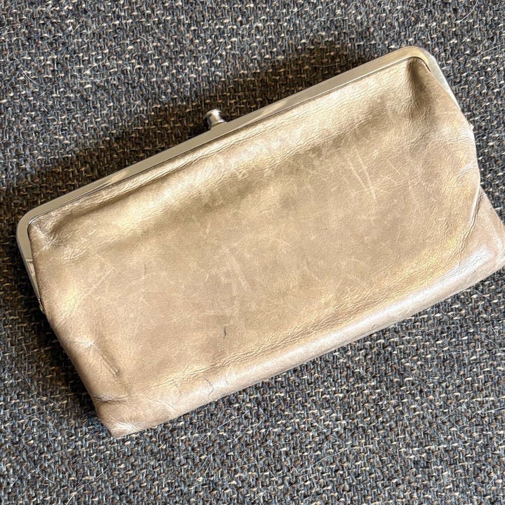 HOBO Grey Leather Lauren Wallet